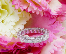 Load image into Gallery viewer, Princess and Round Cut Moissanite Eternity Band Three Sided Style Eternity Ring Band Set In 14K Solid White Gold Bridal Wedding Band 4.00ctw