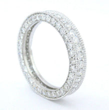 Load image into Gallery viewer, Round Cut Cvd Diamond Eternity Band Anniversary Band Eternity Wedding Band Filigree Antique Style Bridal Band 14k Solid White Gold 2.00ctw