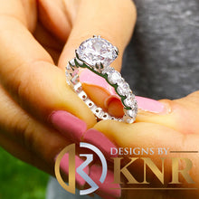 Load image into Gallery viewer, GIA Certified 14k Solid White Gold Round Cut Diamond Engagement Ring Eternity Style Bridal Wedding 4.00ctw F-VS2