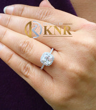 Load image into Gallery viewer, Women's Stunning 14k solid white gold cushion and Round cut diamond engagement ring halo natural diamonds bridal wedding 1.70ctw