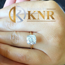 Load image into Gallery viewer, Cushion Cut Moissanite Engagement Ring Solitaire Bridal Ring Prong Set Wedding Ring Minimalist Style Anniversary Ring Propose Ring 4.00ct