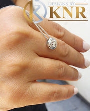 Load image into Gallery viewer, Round Cut Natural Diamond Pendant And Chain Bezel Set Solitaire Necklace And Chain Anniversary Gift Wedding Gift 14k Solid White Gold 0.70ct