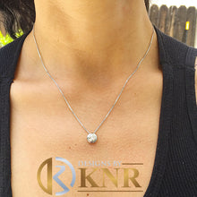 Load image into Gallery viewer, Round Cut Natural Diamond Pendant Necklace Bezel Set Solitaire Necklace And Chain Anniversary Gift Wedding Pendant 14k Solid White Gold 0.50