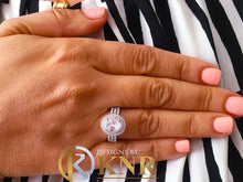Load image into Gallery viewer, GIA Certified 14k Solid White Gold Oval And Round Cut Diamond Engagement Ring Double Halo 2.60ctw F-VS2