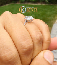 Load image into Gallery viewer, Emerald Cut Round Cut And Baguettes Diamond Engagement Ring IGI Certified 14k Solid White Gold Deco Halo Bridal Wedding Ring 2.70ctw F-VS2