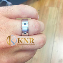 Load image into Gallery viewer, Round Cut Natural Sapphires High Quality Mens Eternity Band Set In 14k Solid White Gold Ring Eternity Wedding Band Beze Set 0.35ct 7mm Width