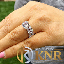 Load image into Gallery viewer, GIA Certified 14k Solid White Gold Round Cut Diamond Engagement Ring And Band Eternity Bridal Wedding Set 6.00ctw F-VS2