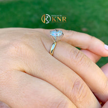 Load image into Gallery viewer, Round Cut Moissanite Engagement Ring Solitaire Bridal Ring For Her Wedding Ring Six Prong Set In 14k Solid Yellow Gold Women's Ring 2.00ct