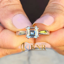 Load image into Gallery viewer, GIA Certified Asscher Cut Natural Diamond Engagement Ring Four Double Prong Set Wedding Ring Solitaire Bridal Ring 14K Solid White Gold 1.00