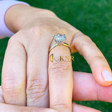Load image into Gallery viewer, Round Cut Diamond Engagement Ring Solitaire Style Bridal Ring Minimalist Wedding Ring IGI Certified 2.00ct 14k Solid Yellow Gold Womens Ring