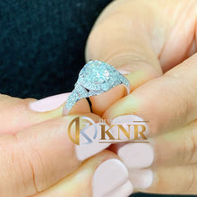 Load image into Gallery viewer, 14K Solid White Gold Round cut Natural Diamonds Engagement Ring, Halo Antique Filigree Style, Wedding, Anniversary Pron And Pave Set 1.65ctw