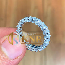 Load image into Gallery viewer, Princess and Round Cut Moissanite Eternity Band Three Sided Style Set In 14K Solid White Gold Anniversary Band Women's Wedding Band 4.00ctw