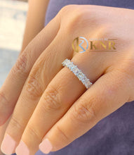 Load image into Gallery viewer, Princess and Round Cut Moissanite Eternity Band Three Sided Style Set In 14K Solid White Gold Anniversary Band Women's Wedding Band 4.00ctw