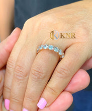 Load image into Gallery viewer, Round Cut Moissanite Eternity Band Bridal Anniversary Band Set In 14k Solid Rose Gold Wedding band Prong Set Engagement Band 4mm Each 5.00ct
