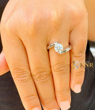 Load image into Gallery viewer, Round Cut Engagement Ring Tension Set Solitaire IGI Certified Set In 14k Solid And Heavy White Gold Wedding Ring Bridal Women's Ring 1.00ctw