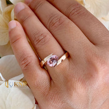 Load image into Gallery viewer, Natural Oval Cut morganite Ring Tension Set Engagement Ring Solitaire Bridal Wedding Ring Women's Propose Ring In 14k Solid Rose Gold 1.20ct