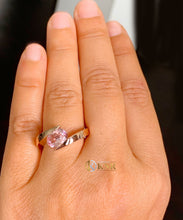 Load image into Gallery viewer, Natural Oval Cut morganite Ring Tension Set Engagement Ring Solitaire Bridal Wedding Ring Women's Propose Ring In 14k Solid Rose Gold 1.20ct
