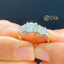 Load image into Gallery viewer, Round Cut Diamonds Engagement Ring Three Stone Style IGI Certified Set In 14k Solid Yellow Gold Weding Ring Prong Set Bridal Ring 1.60ctw