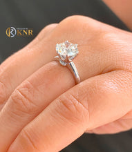 Load image into Gallery viewer, GIA Certified Natural Round Cut Diamond Engagement Ring Six prong set Solitaire Crown Set In 14k Solid White Gold Wedding Bridal Ring 1.50ct