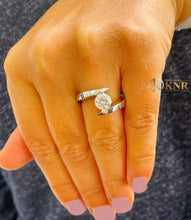 Load image into Gallery viewer, Round Cut Engagement Ring Tension Set Solitaire Engagement Ring IGI Certified 14k Solid And Heavy White Gold Bridal Wedding Ring 1.00ctw