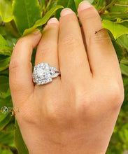 Load image into Gallery viewer, GIA Certified Natural Round Cut And Baguettes Cut Sides Diamond Engagement Ring Antique Style Wedding Ring 14K Solid White Gold 2.45ctw