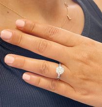 Load image into Gallery viewer, 14k Solid White Gold Round and Baguettes Cut Natural Diamond Engagement Ring 1.74ctw