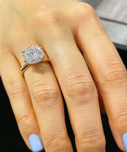 Load image into Gallery viewer, Round Cut Moissanite Engagement Ring Solitaire Six Prong Set Bridal Ring Set In 14k Solid Yellow Gold Wedding Ring Anniversary Ring 5.00ct