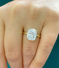 Load image into Gallery viewer, Rectangular Elongated Cushion Cut Moissanite Engagement Ring Solitaire Bridal Ring In 14k Solid Yellow Gold Wedding Anniversary Ring 5.00ct
