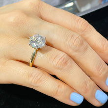 Load image into Gallery viewer, Round Cut Moissanite Engagement Ring Solitaire Six Prong Set Bridal Ring Set In 14k Solid Yellow Gold Wedding Ring Anniversary Ring 5.00ct