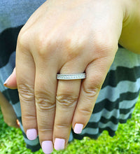 Load image into Gallery viewer, Round Cut Natural Diamond Eternity Band Anniversary Band Eternity Wedding Band Filigree Antique Style Bridal Band 14k Solid White Gold 2.00