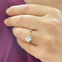 Load image into Gallery viewer, Round Cut Moissanite Engagement Ring Bezel Set Wedding ring Solitaire Style Bridal Ring For Her Minimalist Style 14k Solid Yellow Gold 1.00