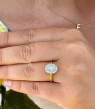 Load image into Gallery viewer, GIA Certified Natural Oval Shape And Round Cut Sides Natural Diamond Engagement Ring Bezel Set Bridal Ring 14k Solid Yellow Gold 1.12ctw