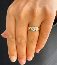 Load image into Gallery viewer, Round Cut Diamond Engagement Ring Semi Bezel Set IGI Certified 14k Solid Yellow Gold Bridal Ring Bezel Set Wedding Ring Solitaire 1.00ct