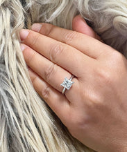 Load image into Gallery viewer, IGI Certified Princess Cut Diamond Engagement Ring Deco Bridal Wedding Ring Solitaire Four Prong Set Ring 14k Solid White Gold 1.50ct F-VS2