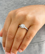 Load image into Gallery viewer, Round Cut Center Moissanite Engagement Ring Halo Style Wedding Ring Filigree Style Bridal Ring Set In 14k Solid White Gold Propose Ring 1.40