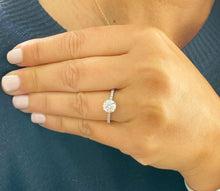 Load image into Gallery viewer, Round Cut Moissanite Center and Round Cut Sides In 14k Solid White Gold Engagement Ring Filigree Wedding Ring For Her Bridal Ring 1.35ctw