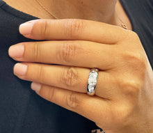 Load image into Gallery viewer, Round Cut Natural Diamond Engagement Ring Semi Bezel Ring Wedding Ring Solitaire Bridal Ring For Her 14K Solid Heavy White Gold 0.70ct