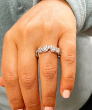Load image into Gallery viewer, Round, Emerald, Princess, Oval Cut Moissanite Band 14k Solid White Gold Anniversary Band Unique Wedding Band Designer Anniversary Band 2.40