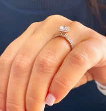 Load image into Gallery viewer, Round Cut Diamond Engagement Ring And Matching Band Halo Style Wedding Bridal Set IGI Certified 14k Solid Rose Gold Women's Ring Set 2.00ctw