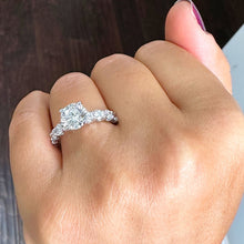Load image into Gallery viewer, Round Cut Moissanite Engagement Ring Eternity Style Set In 14k Solid White Gold Bridal Eternity Ring Prong Set Wedding Bridal Ring 4.00ctw