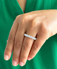 Load image into Gallery viewer, Round Cut Cvd Diamond Eternity Band Three Sided Style Band Set In 14K Solid White Gold Bridal Band Wedding Anniversary Eternity Band 5.50ctw