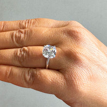 Load image into Gallery viewer, Cushion Cut Moissanite Engagement Ring Solitaire Bridal Ring For Her Wedding Anniversary Ring Minimalist 4.00ct Set In 14k Solid White Gold