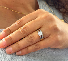 Load image into Gallery viewer, Round Cut Moissanite Engagement Ring And Matching Band Bridal Set Prong Set Wedding Set Ring And Band 14K Solid Yellow Gold Ring Set 1.90ctw