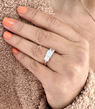 Load image into Gallery viewer, Princess Cut Moissanite Engagement Ring Three Stone Style Wedding Bridal Ring Set In 14k Solid Rose Gold Anniversary Ring For Her 2.50ctw