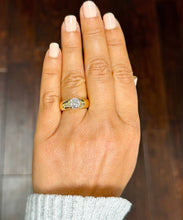 Load image into Gallery viewer, GIA Certified Natural Round Cut Diamond Engagement Ring Semi Bezel Set Bridal Ring 14k Solid And Heavy Yellow Gold Wedding Ring 1.20ct