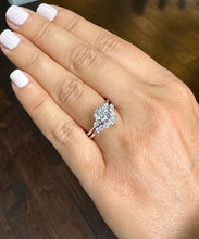Load image into Gallery viewer, GIA Certified Natural Round Cut And Pear Shape Sides Natural Diamond Engagement Ring And Matching Band Prong Set 14k Solid White Gold 1.70ct