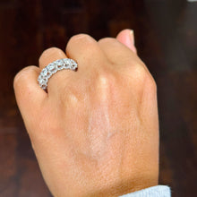 Load image into Gallery viewer, Round Cut Cvd Diamonds Eternity Band Three sided Deco Bridal Band 4.50mm Width Wedding Band Eternity Ring 4.50mm 14K Solid White Gold 5.50ct