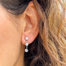 Load image into Gallery viewer, Round Cut Diamond Dangling Earrings Prong Set In 14k Solid White Gold Wedding Gift Prong Set Earrings Anniversary Bridal Gift For Her 1.80ct