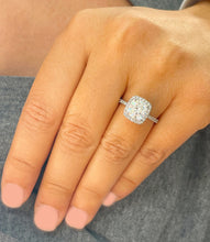 Load image into Gallery viewer, Cushion Cut Moissanite And Round Cut Sides Engagement Ring Halo Style Propose Ring Bridal Wedding Ring For Her 14K Solid White Gold 2.50ctw