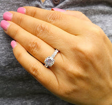 Load image into Gallery viewer, Round Cut Moissanite Engagement Ring Eternity Style Bridal Ring Prong Set Wedding Ring Set In 14k Solid White Gold Propose Ring For Her 4.00